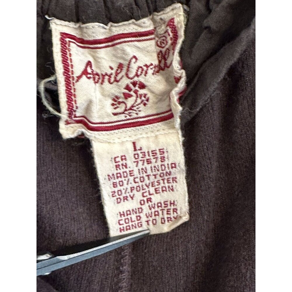 Vintage 90's April Cornell Brown Corduroy Straight Leg Pant Sz S High Waist - Picture 6 of 9